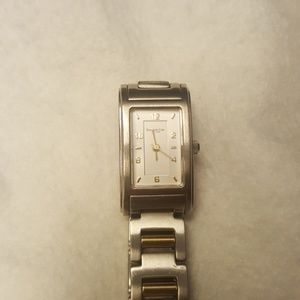 Kenneth Cole silver tone watch gold tone accent